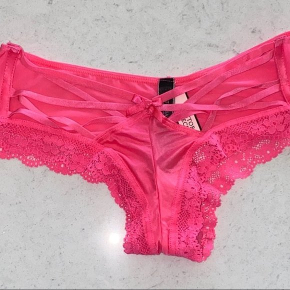 VS Satin Panty  XSmall Cheeky lace trim - Picture 1 of 3